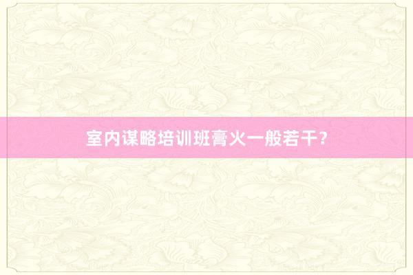 室内谋略培训班膏火一般若干？